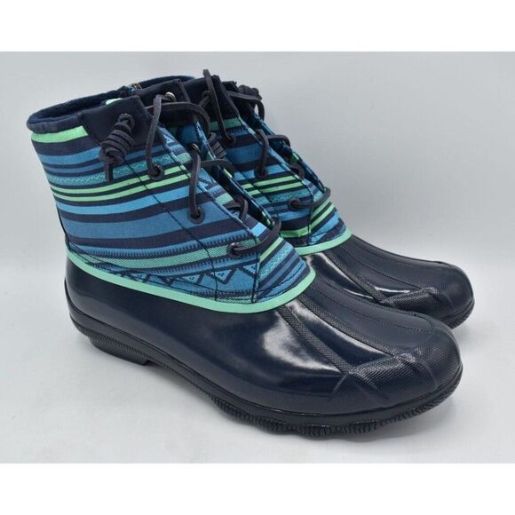 Sperry Top Sider Womens Size 10 Syren Gulf Playa Navy Blue Duck Boots Shoes - Picture 3 of 11